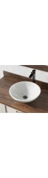 Bathroom Sinks| MR Direct White Granite Vessel Round Modern Bathroom Sink with Faucet Drain Included (16.5-in x 16.5-in) - NE99952