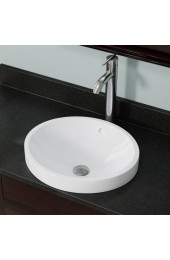 Bathroom Sinks| MR Direct White Porcelain Drop-In Round Traditional Bathroom Sink with Overflow Drain (18-in x 18-in) - YV91078