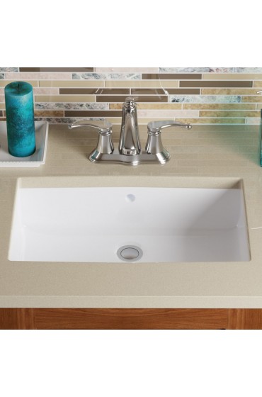 Bathroom Sinks| MR Direct White Porcelain Undermount Rectangular Traditional Bathroom Sink with Overflow Drain (21.5-in x 14.13-in) - XT02447