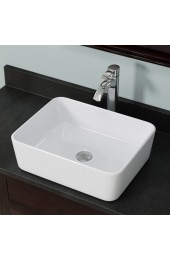 Bathroom Sinks| MR Direct White Porcelain Vessel Rectangular Traditional Bathroom Sink (19.13-in x 14.75-in) - GX97789