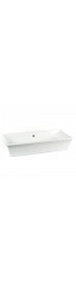 Bathroom Sinks| Nameeks Gaia White Ceramic Drop-In Square Trough Modern Bathroom Sink with Overflow Drain (34.5-in x 15.6-in) - ML17303
