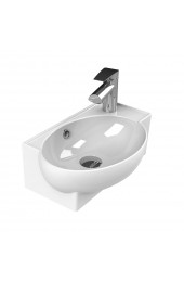 Bathroom Sinks| Nameeks Mini White Ceramic Wall-mount Rectangular Modern Bathroom Sink with Overflow Drain (17.5-in x 11.2-in) - YU81441