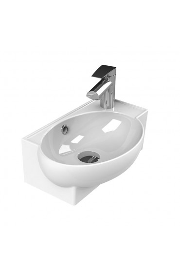 Bathroom Sinks| Nameeks Mini White Ceramic Wall-mount Rectangular Modern Bathroom Sink with Overflow Drain (17.5-in x 11.2-in) - YU81441