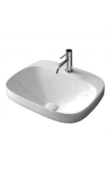 Bathroom Sinks| Nameeks Moon White Ceramic Drop-In Round Modern Bathroom Sink (16.5-in x 16.5-in) - ZC69155