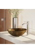 Bathroom Sinks| Rene Regal Bronze and Earth Tones Tempered Glass Vessel Round Modern Bathroom Sink with Faucet Drain Included (16.5-in x 16.5-in) - TC42188