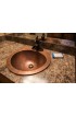 Bathroom Sinks| SINKOLOGY Antique Copper Drop-In Round Rustic Bathroom Sink with Faucet and Overflow Drain Included (19-in x 19-in) - DC50836
