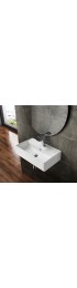 Bathroom Sinks| Swiss Madison Claire White Ceramic Wall-mount Rectangular Modern Bathroom Sink with Overflow Drain (23.3-in x 13-in) - FT23041