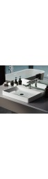 Bathroom Sinks| Swiss Madison Ivy Glossy White Ceramic Vessel Rectangular Modern Bathroom Sink with Overflow Drain (18.5-in x 23.5-in) - HM65662