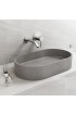 Bathroom Sinks| VIGO Concreto Stone Gray Concrete Vessel Oval Modern Bathroom Sink (13.75-in x 23.625-in) - LQ14855