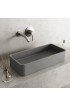 Bathroom Sinks| VIGO Concreto Stone Gray Concrete Vessel Rectangular Modern Bathroom Sink (13.75-in x 23.625-in) - HV68970