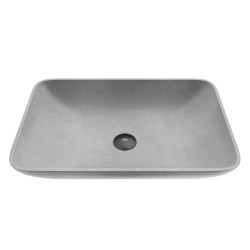 Bathroom Sinks| VIGO Concreto Stone Gray Concrete Vessel Rectangular Modern Bathroom Sink (14.5-in x 22.25-in) - DR22224