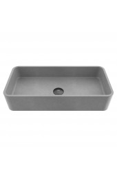 Bathroom Sinks| VIGO Concreto Stone Gray Concrete Vessel Rectangular Modern Bathroom Sink (13.75-in x 23.625-in) - HV68970
