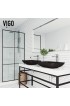 Bathroom Sinks| VIGO Hadyn Matteshell Glass Vessel Rectangular Modern Bathroom Sink (22-in x 14-in) - CC31569