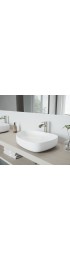 Bathroom Sinks| VIGO Peony Matte White Matte Stone Vessel Irregular Modern Bathroom Sink (20-in x 15.25-in) - HU03595