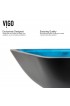 Bathroom Sinks| VIGO Turquoise water Turquoise Water Glass Vessel Rectangular Modern Bathroom Sink (13-in x 18.125-in) - ED79304