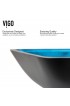 Bathroom Sinks| VIGO Vessel sink Matte Black Glass Vessel Rectangular Modern Bathroom Sink with Faucet Drain Included (13-in x 18.125-in) - DQ97500