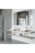 Bathroom Sinks| VIGO Vessel sink Matte White Matte Stone Vessel Square Modern Bathroom Sink with Faucet Drain Included (16-in x 16-in) - YX76698