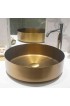 Bathroom Sinks| WELLFOR HY Vessel Sink Brushed Brass Stainless Steel Vessel Round Modern Bathroom Sink (15.75-in x 15.75-in) - HY54698