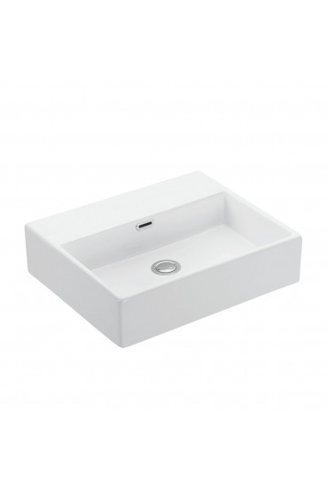 Bathroom Sinks| WS Bath Collections Quattro Ceramic White Ceramic Wall-mount Rectangular Modern Bathroom Sink with Overflow Drain (19.5-in x 16.5-in) - LM85741