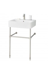 Console Sinks| Cheviot Nuovella 38.75-in H White/Brushed Nickel Stainless Steel Wall-mount Console Sink with Base (19.69-in x 23.63-in) - OM17059