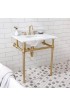 Console Sinks| Water Creation Embassy 33.13-in H Satin Gold Composite Wall-mount Console Sink with Base (19.25-in x 25.38-in) - YB09268