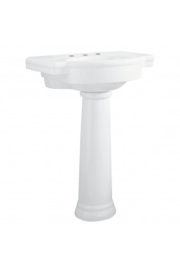 Pedestal Sinks| American Standard Retrospect 36-in H White Fire Clay Transitional Pedestal Sink Top (19.75-in x 27-in) - SC93033