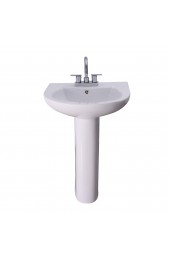 Pedestal Sinks| Barclay Banks pedestal lavatory 31.75-in H White Vitreous China Modern Pedestal Sink Combo (17.375-in x 20.5-in) - FX88261