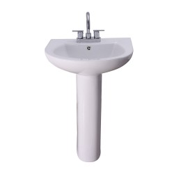 Pedestal Sinks| Barclay Banks pedestal lavatory 31.75-in H White Vitreous China Modern Pedestal Sink Combo (17.375-in x 20.5-in) - FX88261