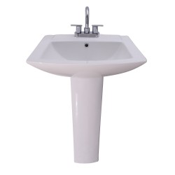 Pedestal Sinks| Barclay Burke pedestal lavatory 32.625-in H White Vitreous China Modern Pedestal Sink Combo (18.125-in x 24.375-in) - PH07704