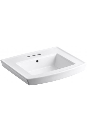 Pedestal Sinks| KOHLER Archer 7.94-in H White Vitreous China Traditional Pedestal Sink Top (23.94-in x 20.44-in) - AX14146