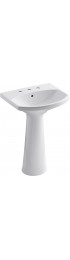 Pedestal Sinks| KOHLER Cimarron 34.5-in H White Vitreous China Traditional Pedestal Sink Combo (22.75-in x 18.875-in) - HA88733