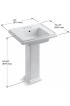 Pedestal Sinks| KOHLER Tresham 34.625-in H White Fire Clay Traditional Pedestal Sink Combo (24-in x 19.5-in) - WZ95006
