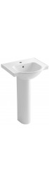 Pedestal Sinks| KOHLER Veer 35.5-in H White Vitreous China Traditional Pedestal Sink Combo (21-in x 21-in) - MI97472