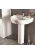 Pedestal Sinks| Nameeks Bella 32.1-in H White Composite Modern Pedestal Sink Combo (19.5-in x 23.7-in) - BN30148