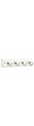 Decorative Wall Hooks| Franklin Brass 4-Hook 1.5354-in x 1.6732-in H Pure White and Satin Nickel Decorative Wall Hook (5-lb Capacity) - AM43750