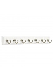 Decorative Wall Hooks| Franklin Brass 7-Hook 1.4488-in x 1.6457-in H Pure White and Satin Nickel Decorative Wall Hook (5-lb Capacity) - BK15812