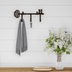 Decorative Wall Hooks| Hastings Home 3-Hook 13.25-in x 5.25-in H Rustic Brown Decorative Wall Hook (2-lb Capacity) - IW43164