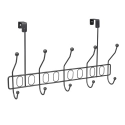 Utility Hooks & Racks| Home Basics Silver Over-the-door Bridle Rack (20 lbs. Capacity) - EA86459