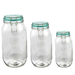 Pantry Organizers| General Store Hollydale 3 Piece Multisize Tempered Glass Canning Jar - GK66583
