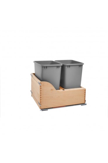 Pantry Organizers| Rev-A-Shelf 35-Quart Plastic Soft Close Pull Out Trash Can - OS22068