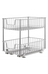 Pantry Organizers| TRINITY 11.5-in W x 16-in H 2-Tier Pull Out Metal Baskets & Organizers - FS20256