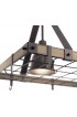 Pot Racks| Kichler Barrington 20.25-in x 33.75-in Anvil Iron and Distressed Antique Grey Lighted Pot Rack - WL73892