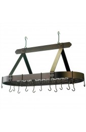 Pot Racks| Old Dutch Oiled Bronze Oval Hanging Pot Rack with Grid and 16 Hooks - WV61590