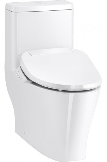 Toilets| KOHLER Reach Curv White Dual Flush Compact Elongated Standard Height WaterSense Toilet 12-in Rough-In Size with Bidet - XS58940