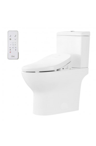 Toilets| OVE Decors Felix White Dual Flush Elongated Standard Height 2-piece WaterSense Toilet 12-in Rough-In Size with Bidet (Ada Compliant) - IN42595