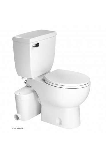 Toilets| SANIFLO Saniaccess3 White Round Chair Height 2-piece WaterSense Toilet 12-in Rough-In Size - SY19451
