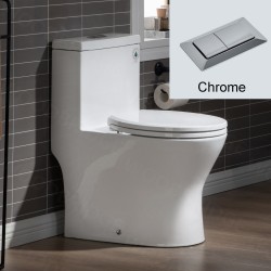 Toilets| Woodbridge Everette White Dual Flush Round Chair Height WaterSense Toilet 12-in Rough-In Size - LJ18196
