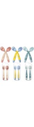 3 Set Toddler Utensils Baby Spoon and Fork Set with Travel Case Self Feeding Training Silicone Spoons Forks for Kids Babies Bendable Handle Toddler Set