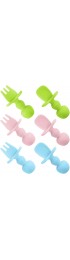 6 Pcs Silicone Baby Spoons First Stage Toddler Utensils for Baby Led Weaning Chewable Baby Utensils for Self-Feeding