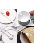 AnSaw 16 Pcs 4.7Small Leaf Handle Coffee Spoons & Dessert Forks Silver 8+8